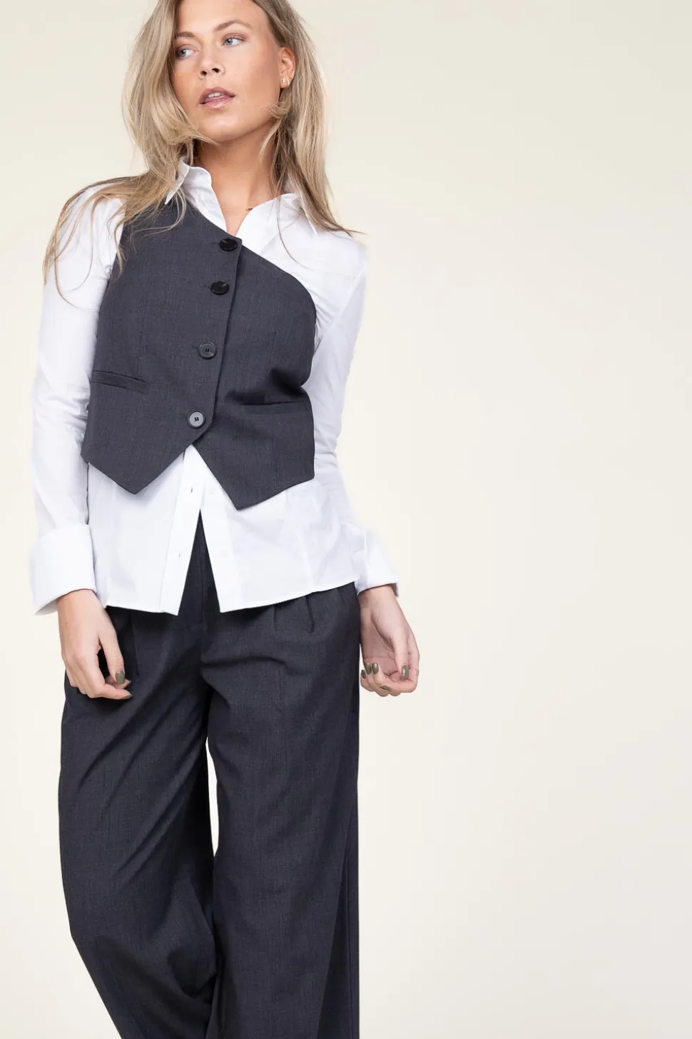 One-Shoulder Waistcoat Vida | Grey... | Co'Couture | Little Soho