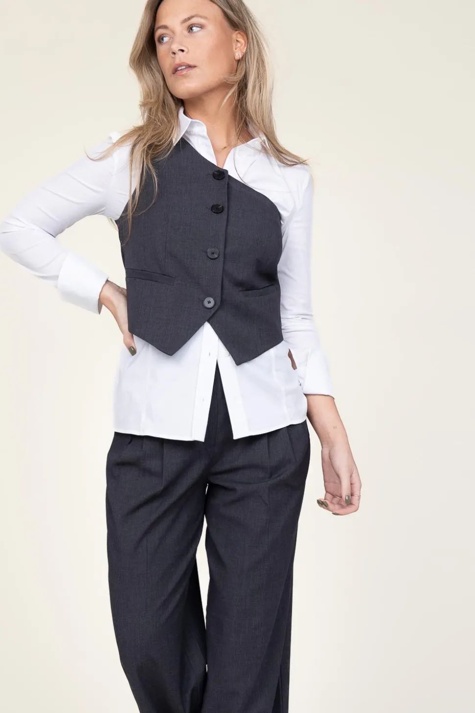 One-Shoulder Waistcoat Vida | Grey... | Co'Couture | Little Soho