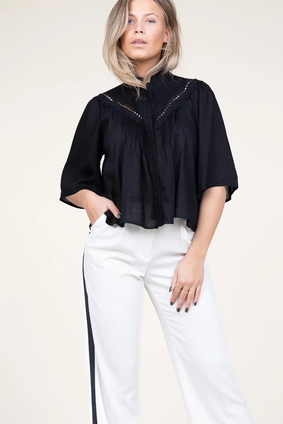 Openwork Blouse Love | Black... | Suncoo | Little Soho
