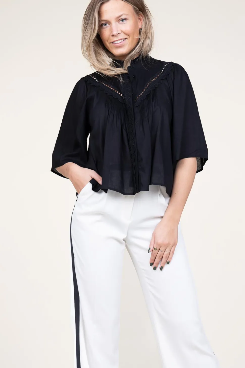 Openwork Blouse Love | Black... | Suncoo | Little Soho