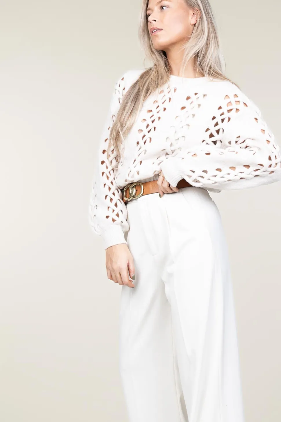 Openwork Cable Sweater Gennia | Natural... | Dante 6 | Little Soho