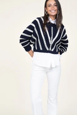 Openwork Cotton Sweater Gardy | Blue... | Ba&Sh | Little Soho