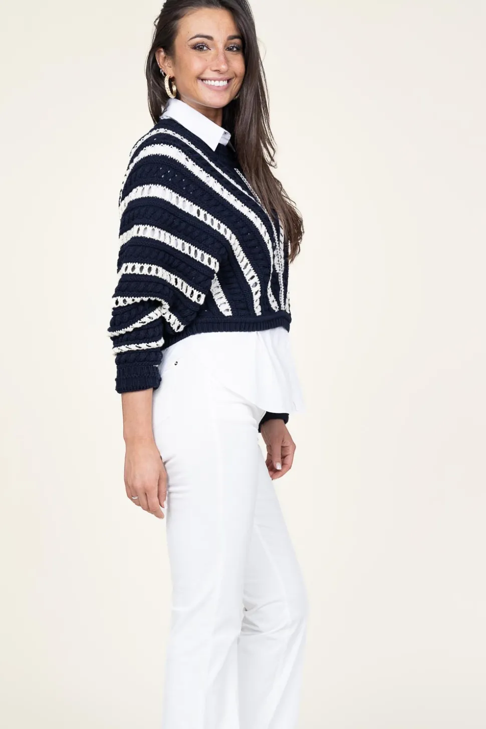 Openwork Cotton Sweater Gardy | Blue... | Ba&Sh | Little Soho
