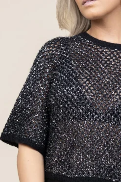 Openwork Top With Lurex Nate | Black... | Ba&Sh | Little Soho