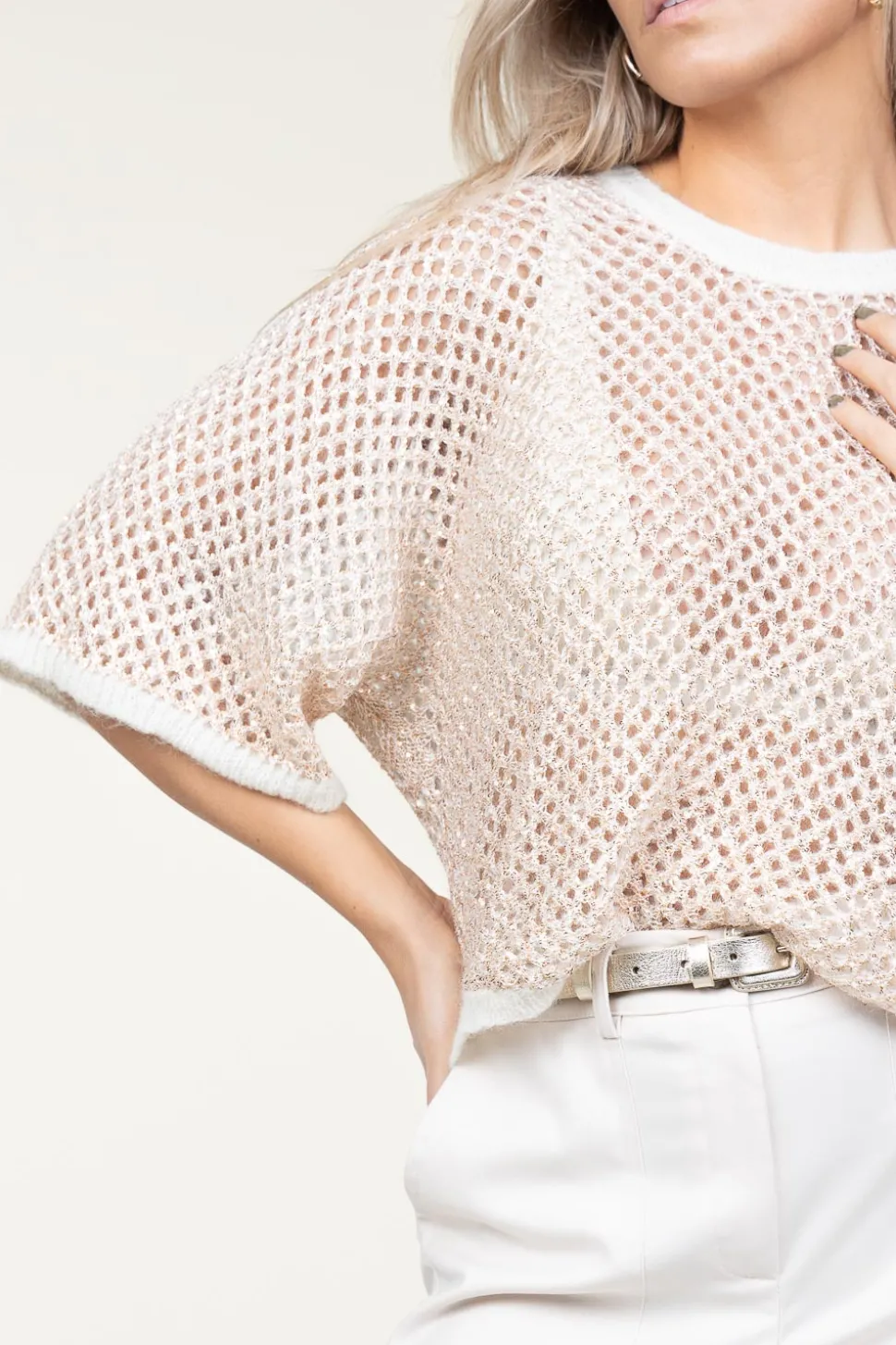 Openwork Top With Lurex Nate | Natural... | Ba&Sh | Little Soho