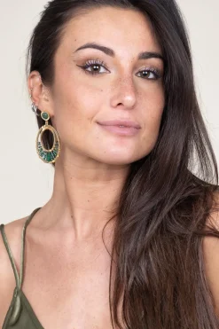 Oval Earrings Nilofar | Green... | Barong Barong | Little Soho