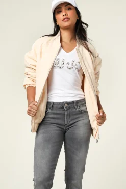 Oversized Bomber Jacket Freya | Natural... | Patrizia Pepe | Little Soho