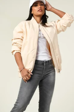 Oversized Bomber Jacket Freya | Natural... | Patrizia Pepe | Little Soho