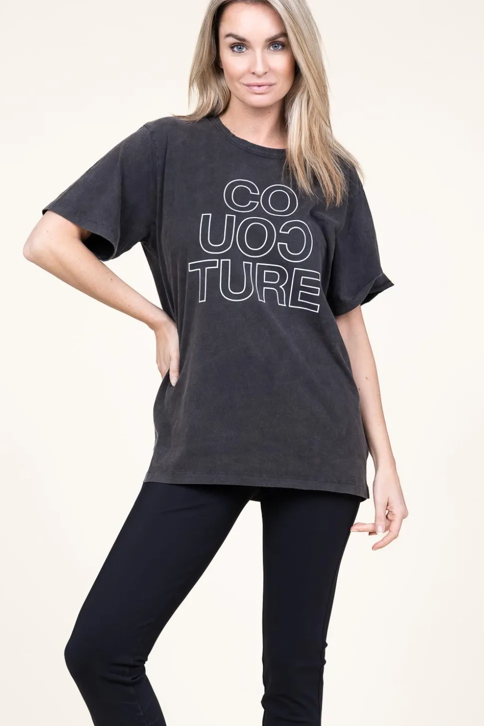 Oversized Logo T-Shirt Outline | Black... | Co'Couture | Little Soho