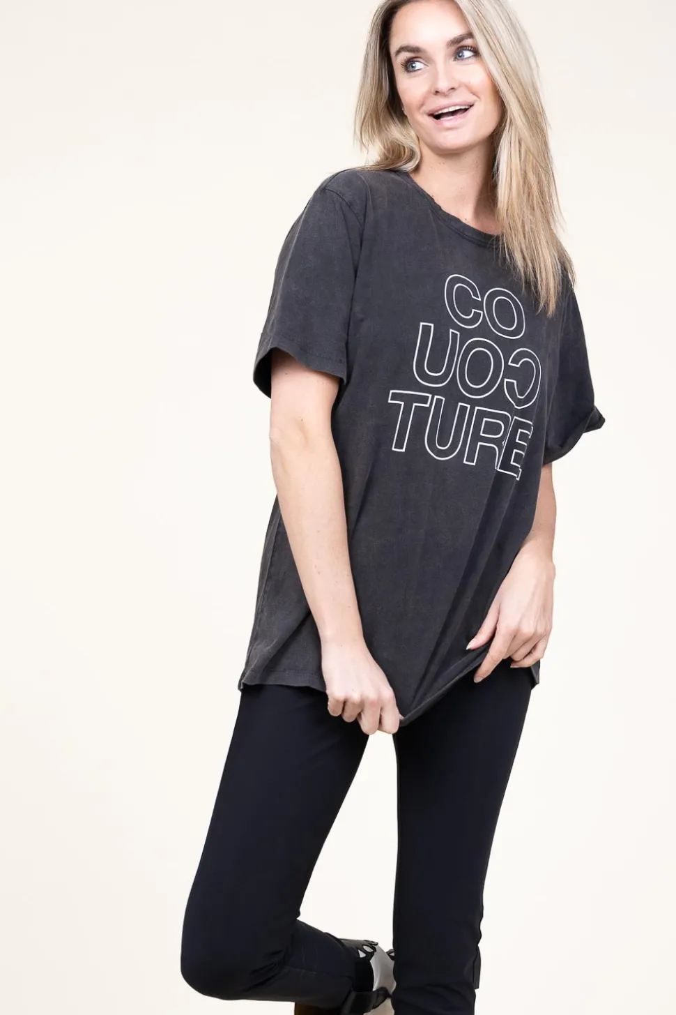 Oversized Logo T-Shirt Outline | Black... | Co'Couture | Little Soho