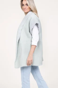Oversized Reversible Lammy Waistcoat Cheryl | Green... | Alter Ego | Little Soho