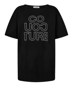 Oversized T-Shirt With Logo Outline | Black... | Co'Couture | Little Soho