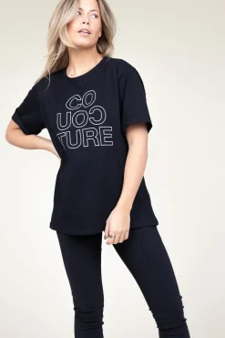 Oversized T-Shirt With Logo Outline | Black... | Co'Couture | Little Soho