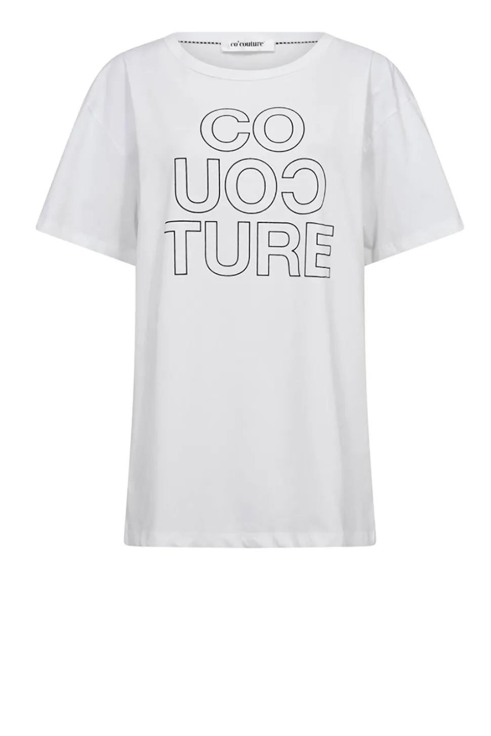 Oversized T-Shirt With Logo Outline | White... | Co'Couture | Little Soho