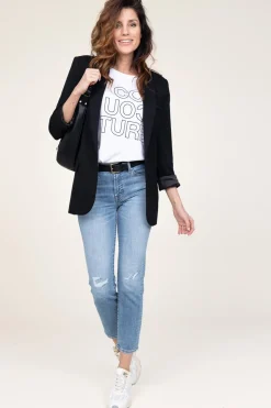 Oversized T-Shirt With Logo Outline | White... | Co'Couture | Little Soho