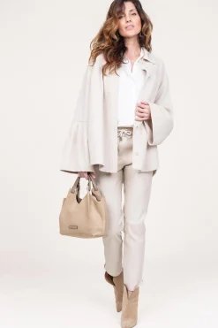 Oversized Wool Mix Cape Jacket Arte | Beige... | Studio Ar | Little Soho