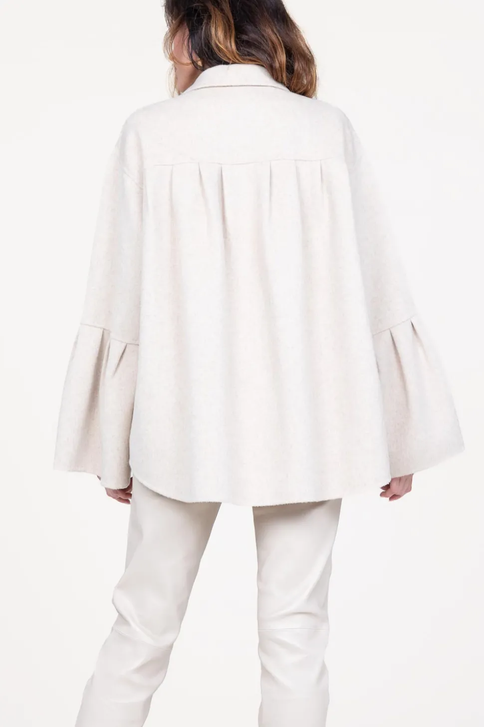 Oversized Wool Mix Cape Jacket Arte | Beige... | Studio Ar | Little Soho