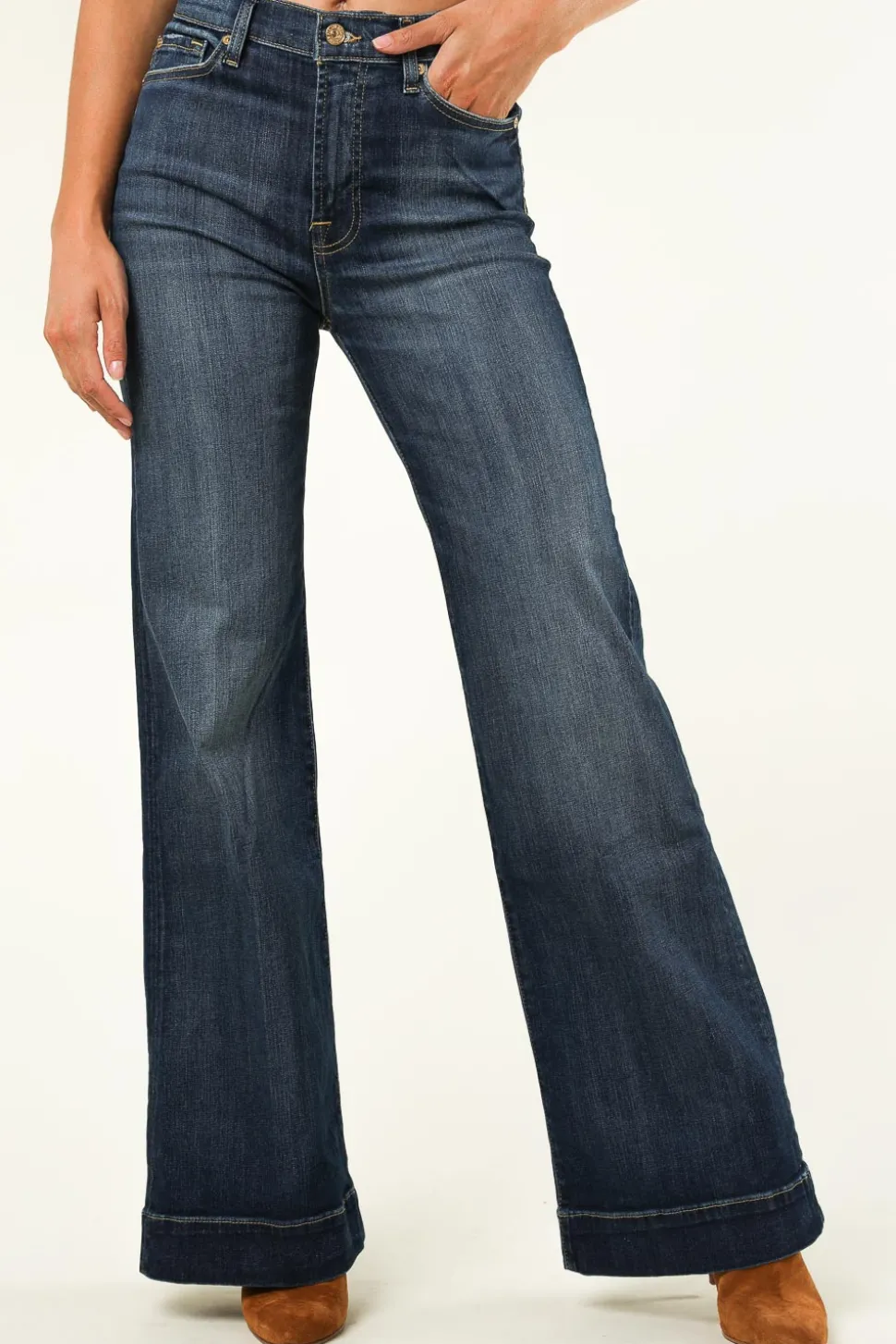 Palazzo Jeans Dojo L34 | Blue... | 7 For All Mankind | Little Soho
