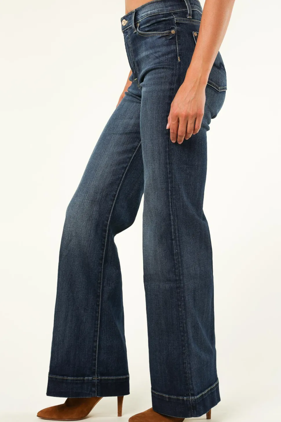 Palazzo Jeans Dojo L34 | Blue... | 7 For All Mankind | Little Soho