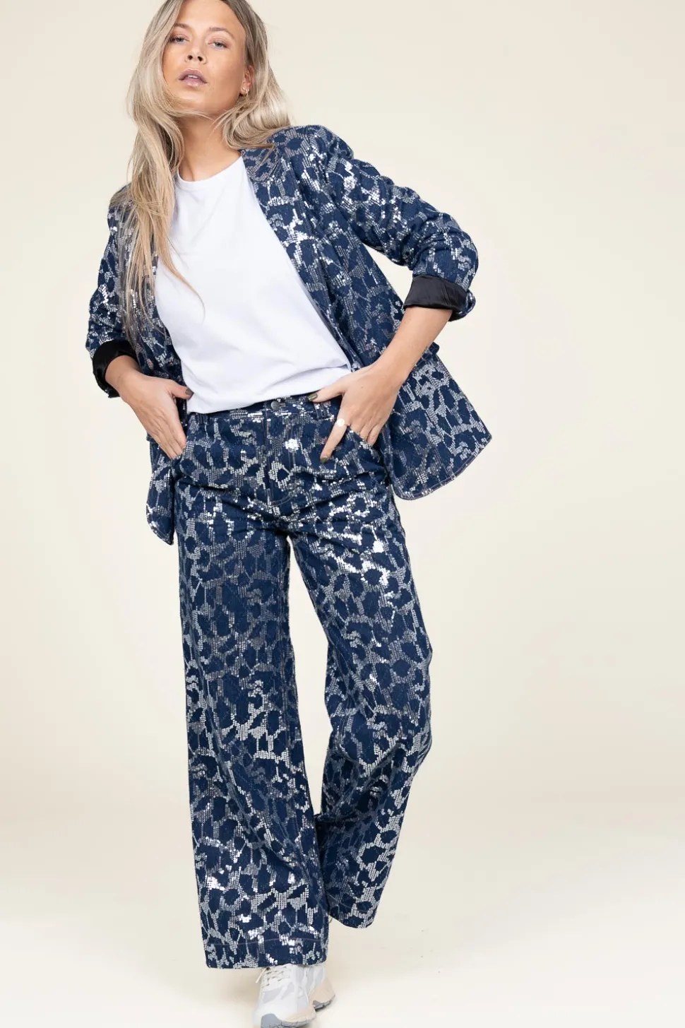 Pants With Sequins Segal | Blue... | Co'Couture | Little Soho