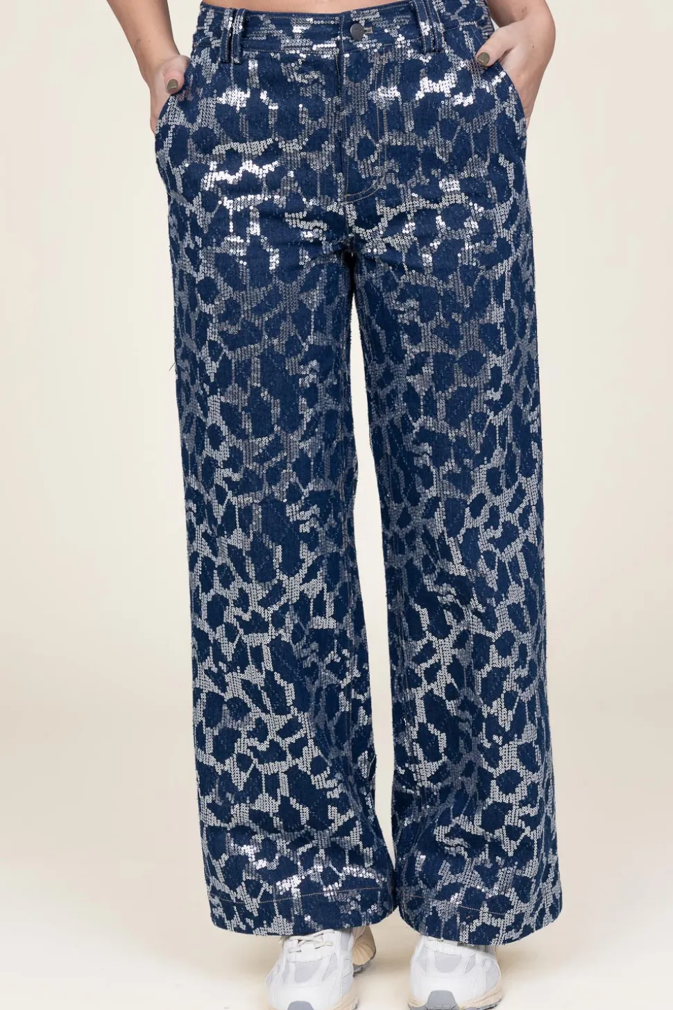 Pants With Sequins Segal | Blue... | Co'Couture | Little Soho