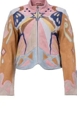 Patchwork Suede Jacket Varina | Camel... | Berenice | Little Soho