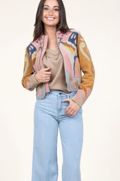Patchwork Suede Jacket Varina | Camel... | Berenice | Little Soho