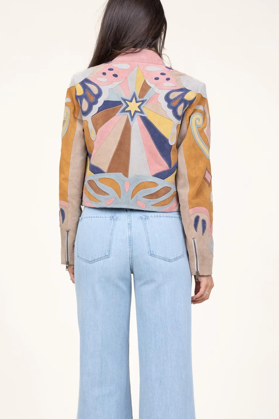 Patchwork Suede Jacket Varina | Camel... | Berenice | Little Soho