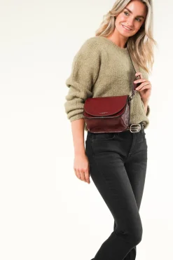 Patent Leather Crossbody Bag Tara | Bordeaux... | Gianni Chiarini | Little Soho