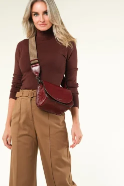 Patent Leather Crossbody Bag Tara | Bordeaux... | Gianni Chiarini | Little Soho