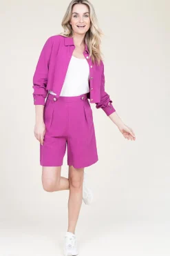 Pinstripe Bermuda Short Trapani | Purple... | Liu Jo | Little Soho