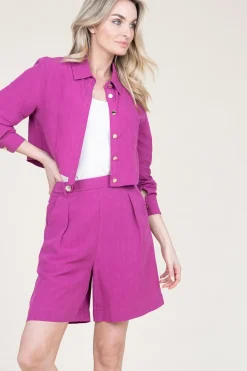 Pinstripe Bermuda Short Trapani | Purple... | Liu Jo | Little Soho