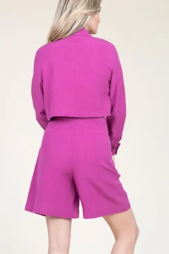 Pinstripe Bermuda Short Trapani | Purple... | Liu Jo | Little Soho