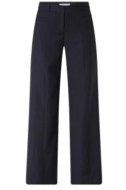 Pinstripe Straight Leg Trousers Pistachio | Blue... | Ba&Sh | Little Soho