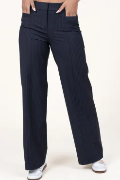 Pinstripe Straight Leg Trousers Pistachio | Blue... | Ba&Sh | Little Soho