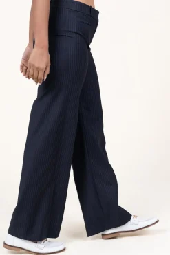 Pinstripe Straight Leg Trousers Pistachio | Blue... | Ba&Sh | Little Soho