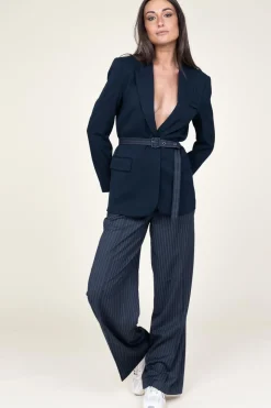 Pinstripe Trousers Blue | Blue... | Co'Couture | Little Soho
