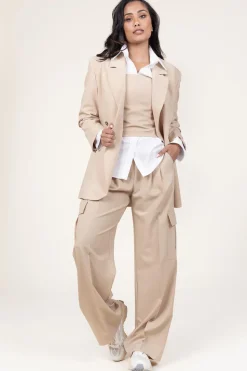 Pleated Cargo Trousers Louise | Beige... | Herskind | Little Soho