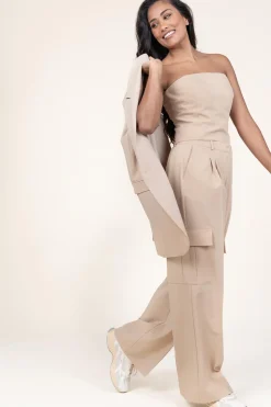 Pleated Cargo Trousers Louise | Beige... | Herskind | Little Soho
