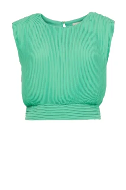 Pleated Cropped Top San Vito | Green... | Liu Jo | Little Soho