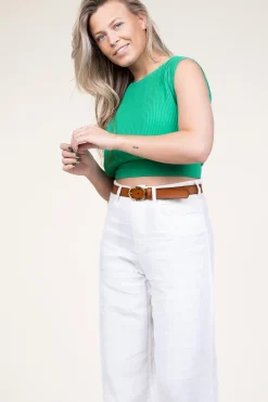 Pleated Cropped Top San Vito | Green... | Liu Jo | Little Soho
