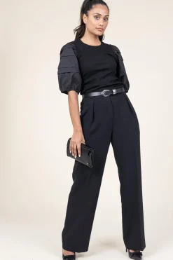 Pleated Trousers Fique | Black... | Second Female | Little Soho