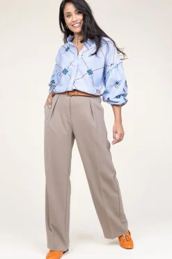 Pleated Trousers Fique | Taupe... | Second Female | Little Soho