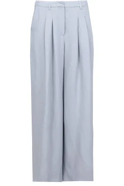 Pleated Trousers In Linenblend Lotus | Grey... | Herskind | Little Soho