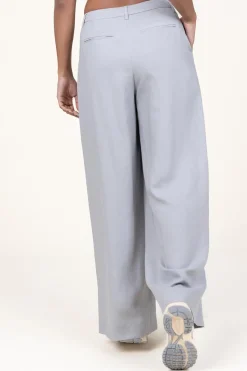 Pleated Trousers In Linenblend Lotus | Grey... | Herskind | Little Soho