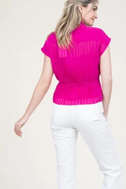 Plisse Top Penelope | Pink... | Dante 6 | Little Soho