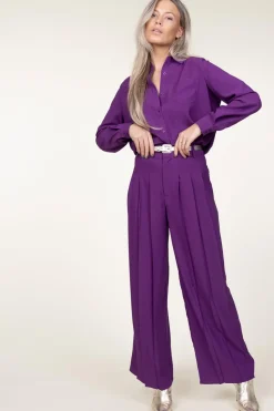 Plisse Trousers Miley | Purple... | Ba&Sh | Little Soho