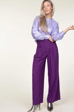Plisse Trousers Miley | Purple... | Ba&Sh | Little Soho