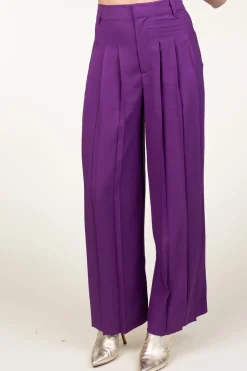 Plisse Trousers Miley | Purple... | Ba&Sh | Little Soho