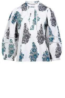 Poplin Blouse With Print Muguet | White... | Antik Batik | Little Soho
